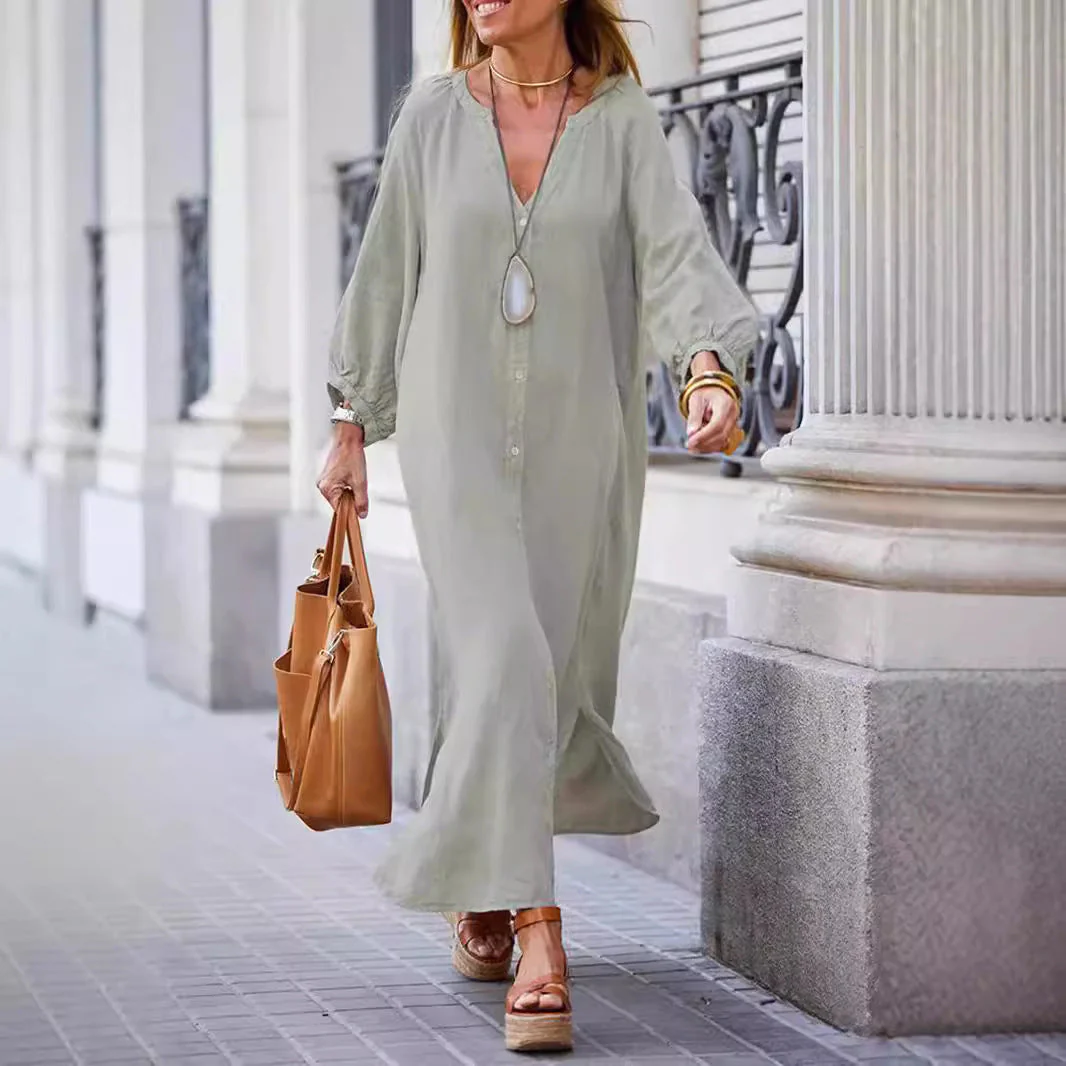 Damen Leichte Sommerkleid Aus Leinen Heidi-Mode - Image 2