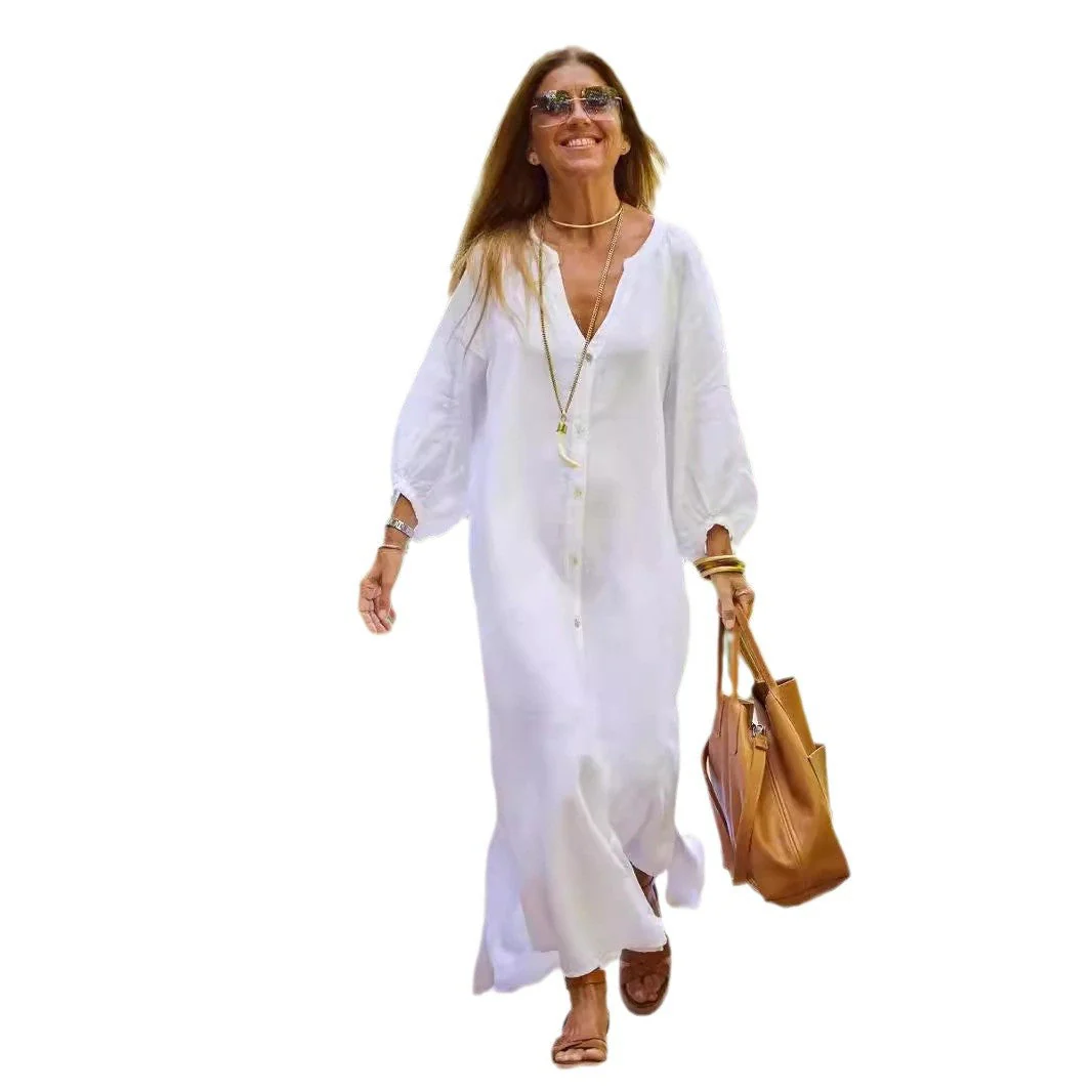 Damen Leichte Sommerkleid Aus Leinen Heidi-Mode - Image 5
