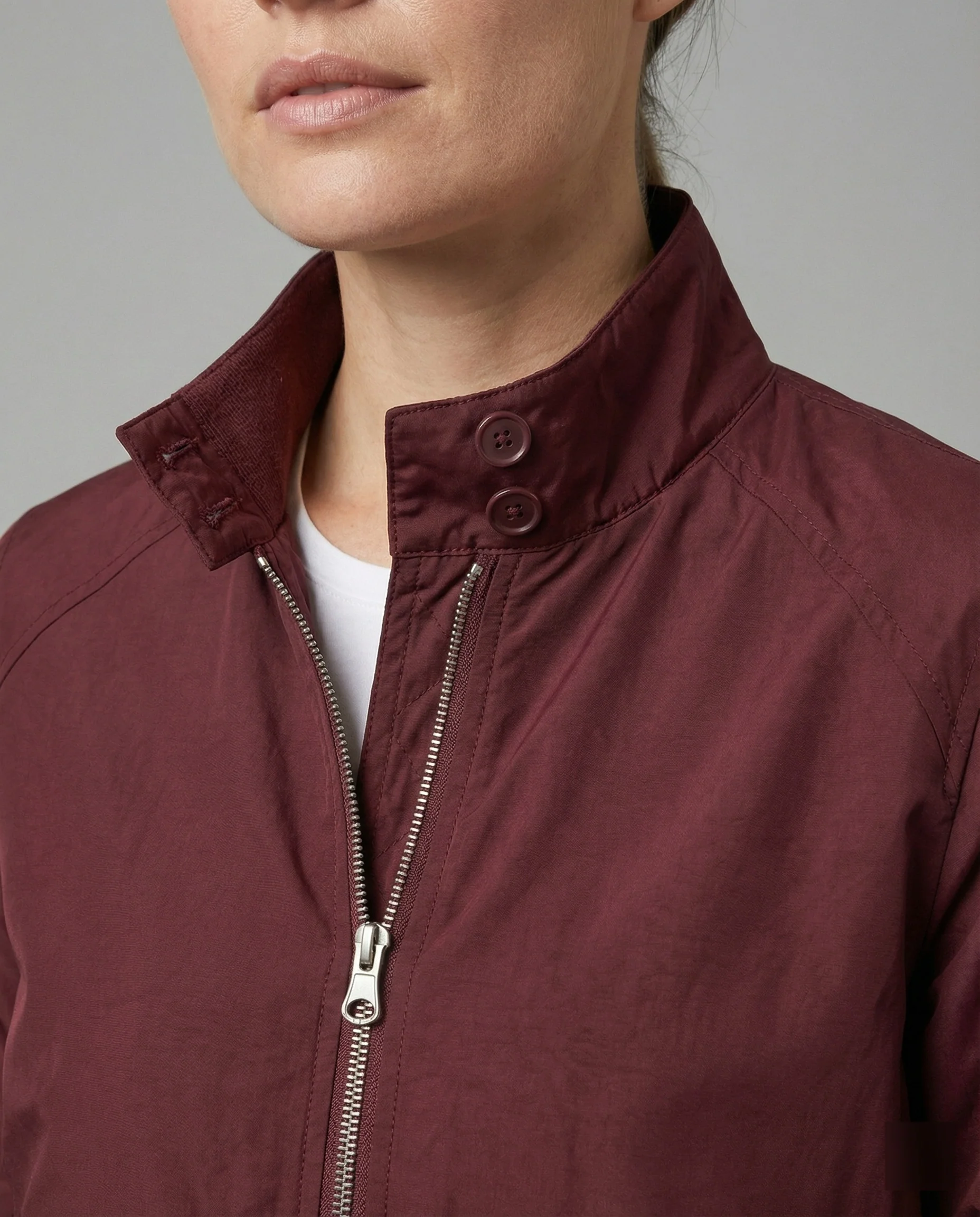 Damen leichte Stehkragen-Übergangsjacke mit Frontreißverschluss und Nahttaschen Heidi-Mode - Image 3