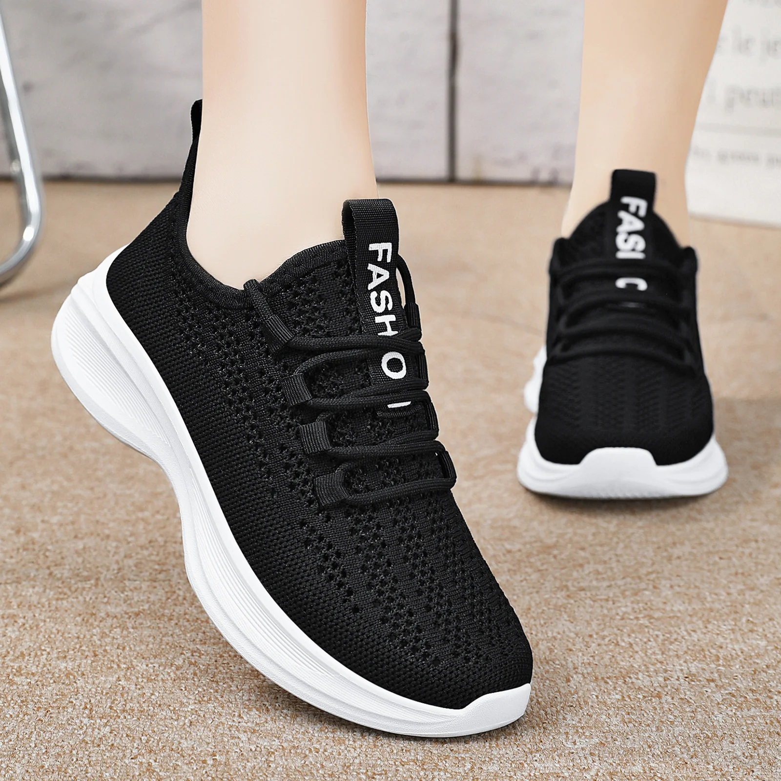 Damen Leichte und Atmungsaktive Freizeitschuhe mit flexiblem Obermaterial Heidi Mode - Image 2