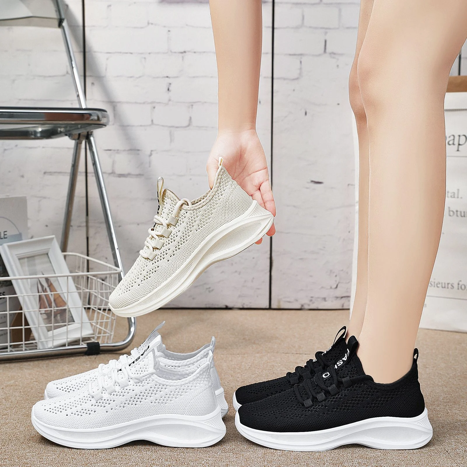 Damen Leichte und Atmungsaktive Freizeitschuhe mit flexiblem Obermaterial Heidi Mode - Image 3