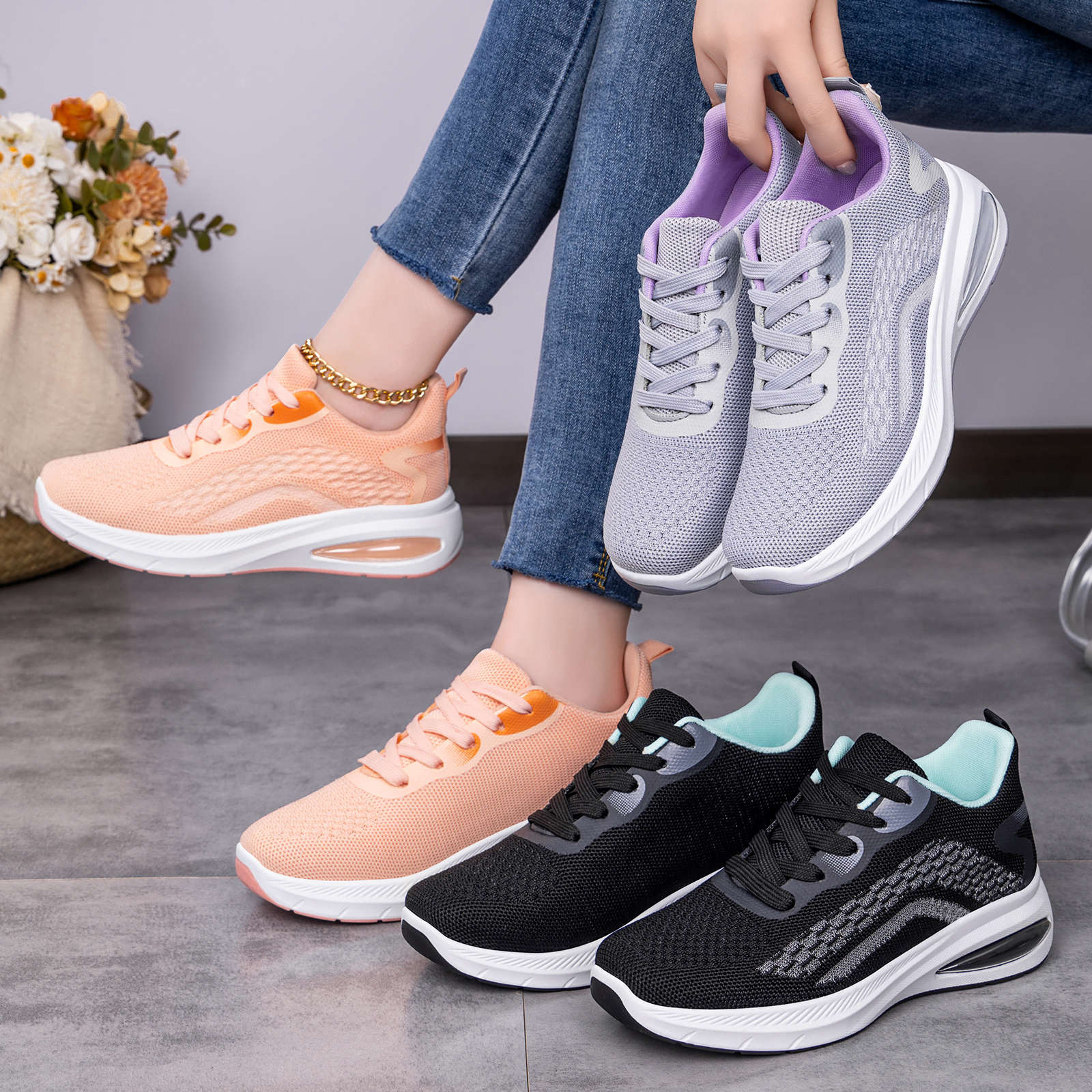 Damen Leichte und bequeme Laufschuhe mit dämpfendem Air Cushion Heidi Mode - Image 4