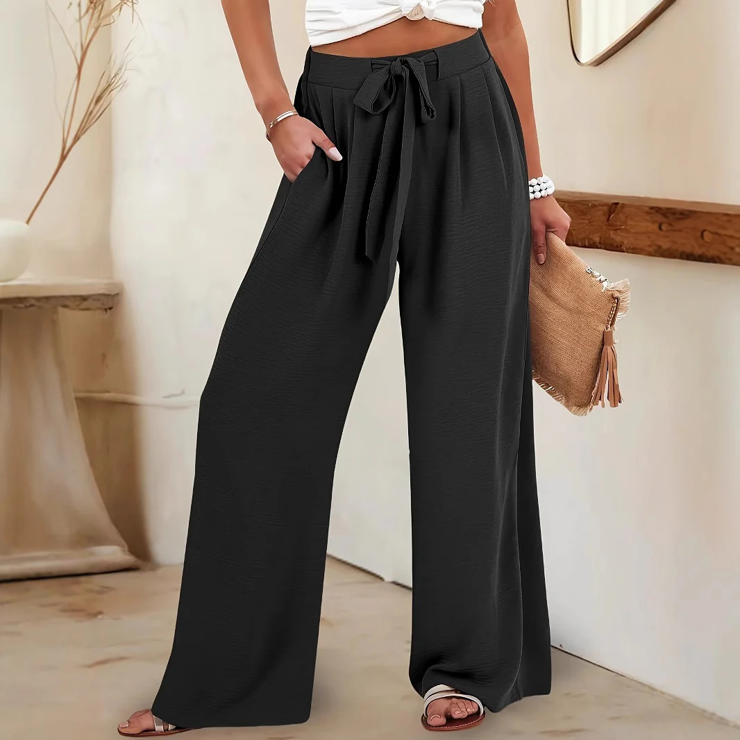 Damen Leichte und luftige Palazzohose mit seitlichen Taschen Heidi-Mode - Image 3