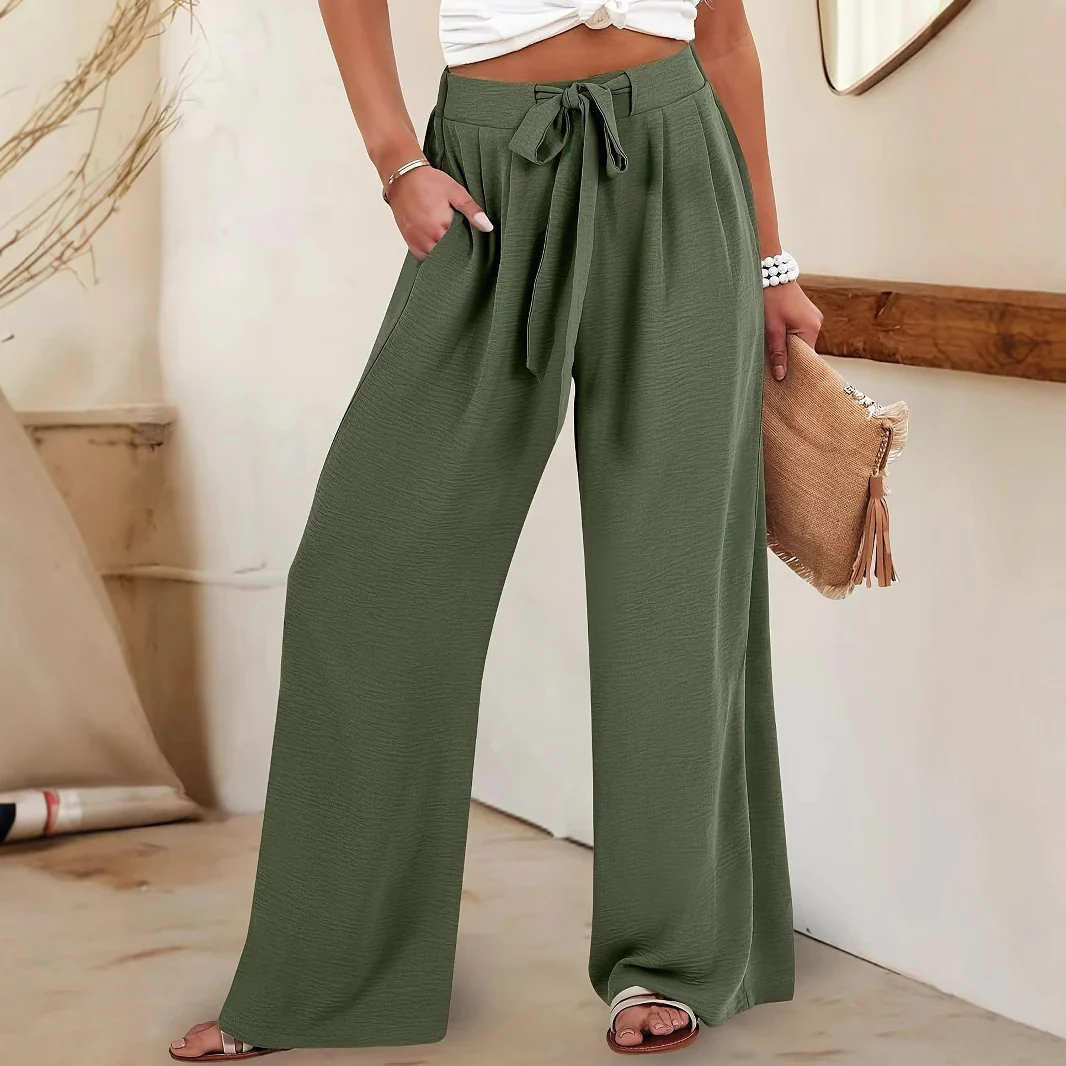 Damen Leichte und luftige Palazzohose mit seitlichen Taschen Heidi-Mode - Image 5