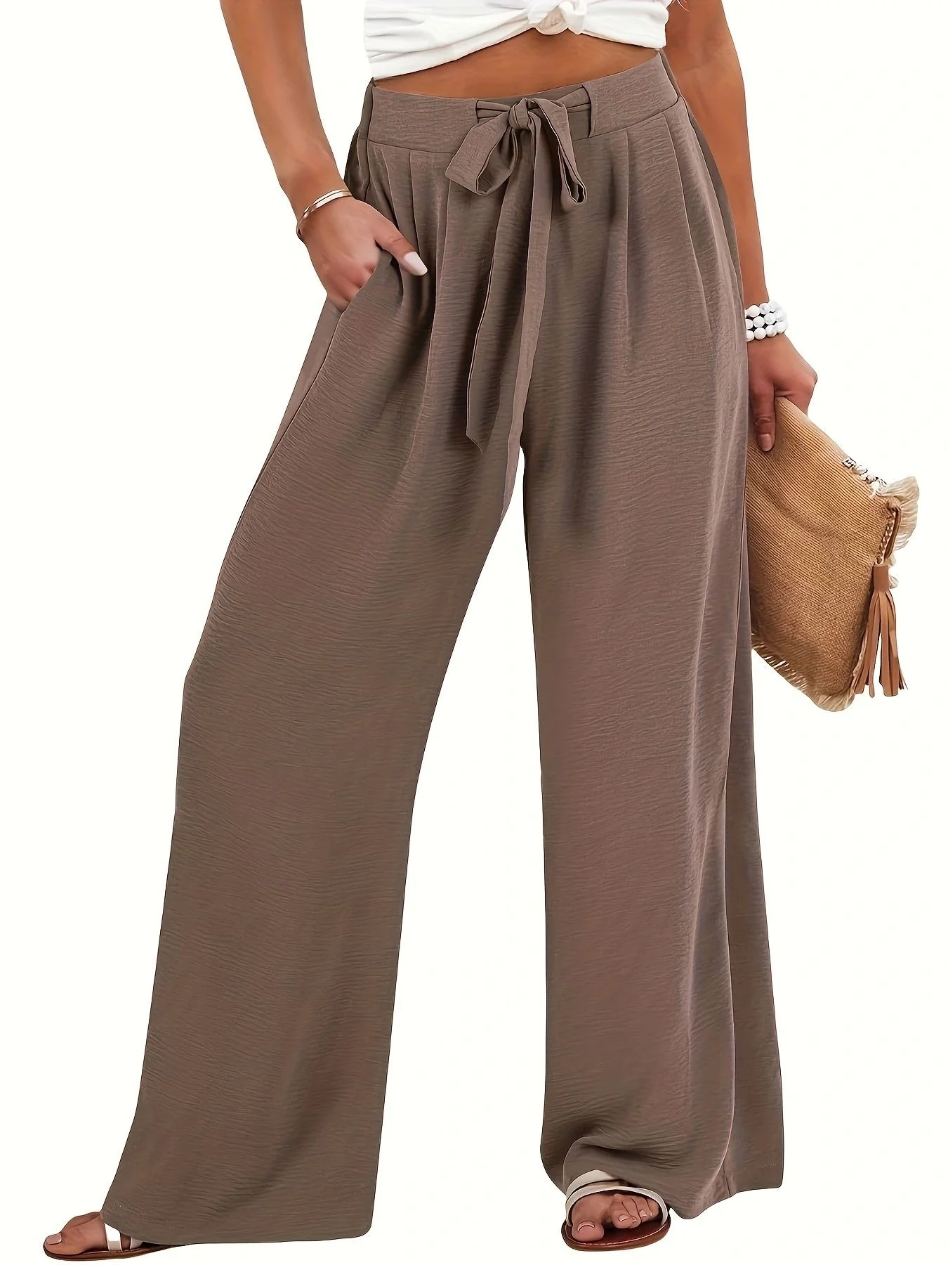 Damen Leichte und luftige Palazzohose mit seitlichen Taschen Heidi-Mode - Image 8
