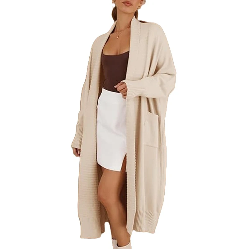 Damen leichter Strickmantel mit weit geschnittenen Ärmeln und praktischen Eingrifftaschen Heidi-Mode - Image 4