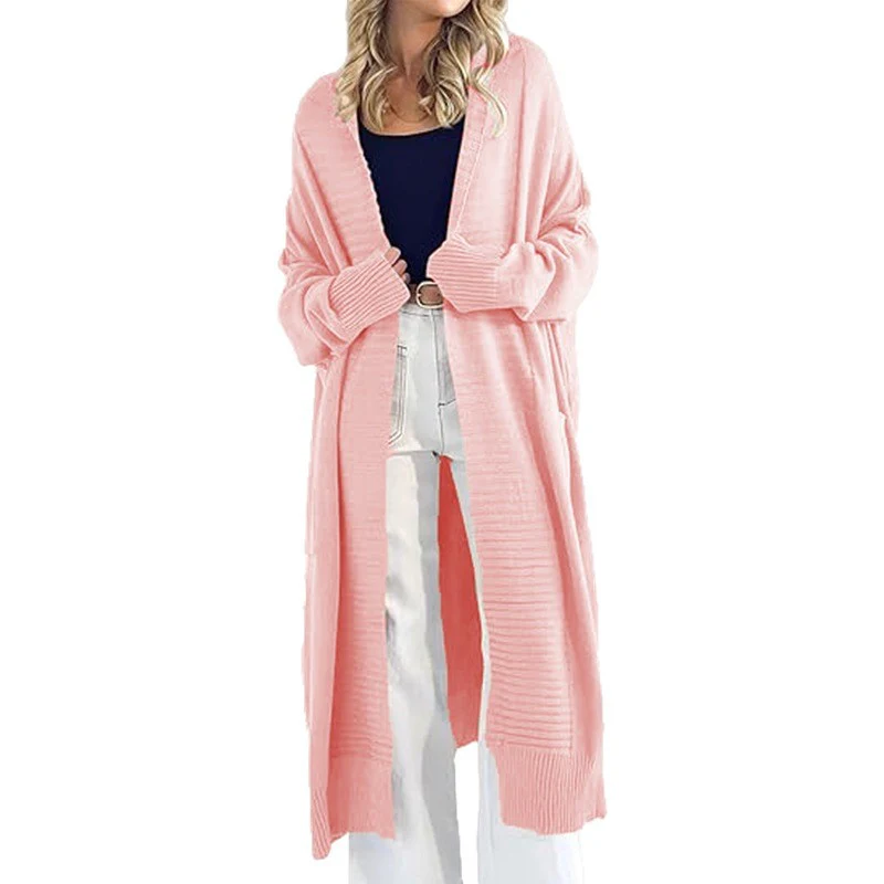 Damen leichter Strickmantel mit weit geschnittenen Ärmeln und praktischen Eingrifftaschen Heidi-Mode - Image 5