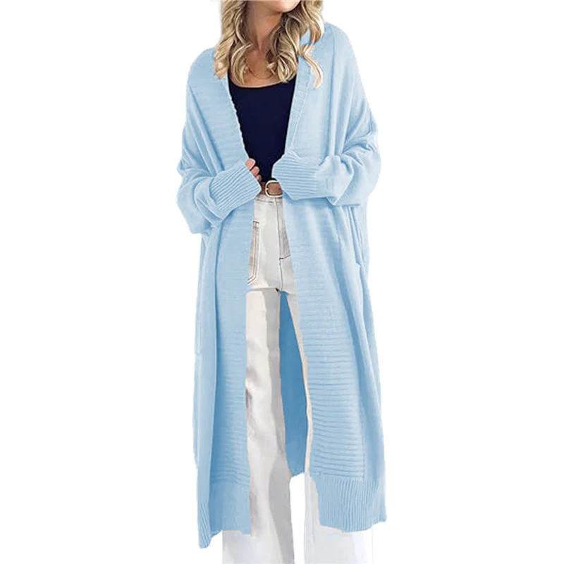 Damen leichter Strickmantel mit weit geschnittenen Ärmeln und praktischen Eingrifftaschen Heidi-Mode - Image 8