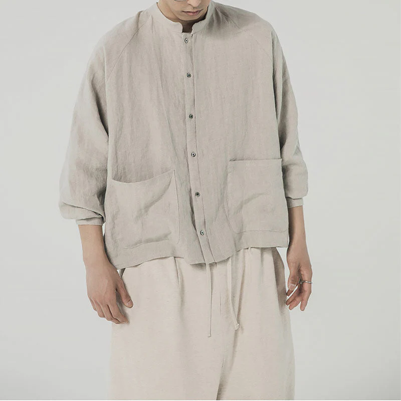 Damen Leinenbluse mit Praktischen Taschen und Lässigem Schnitt Heidi-Mode - Image 2