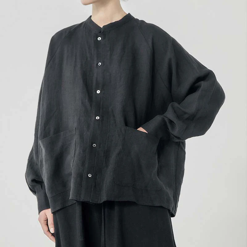 Damen Leinenbluse mit Praktischen Taschen und Lässigem Schnitt Heidi-Mode - Image 3