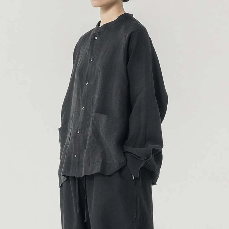 Damen Leinenbluse mit Praktischen Taschen und Lässigem Schnitt Heidi-Mode - Image 4