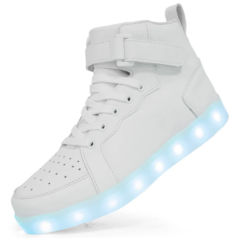 Damen Leuchtende High-Top Sneakers mit verstellbarem Riemen und glossy Oberfläche Heidi Mode - Image 2