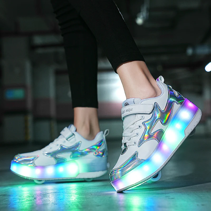 Damen Leuchtende Rollersneaker mit atmungsaktivem Obermaterial und rutschfester Sohle Heidi Mode - Image 4
