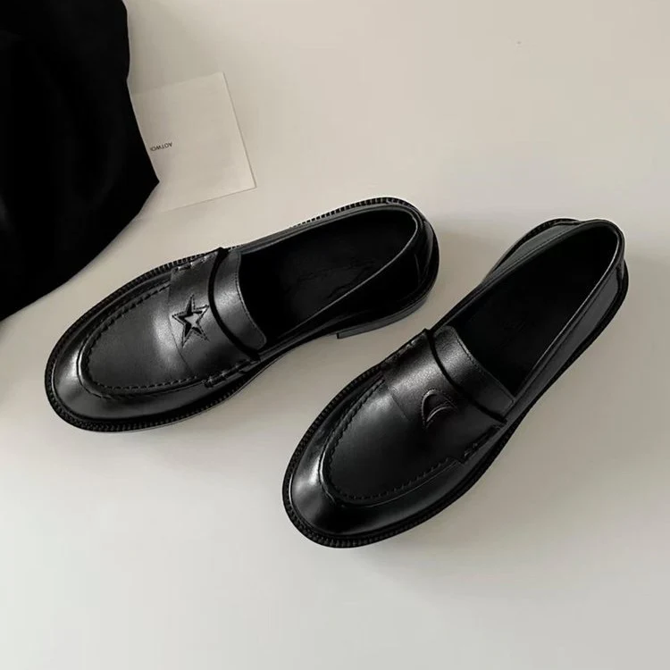 Damen Loafers aus hochwertigem Leder mit modischem Sternen-Detail und bequemer Sohle Heidi Mode - Image 2