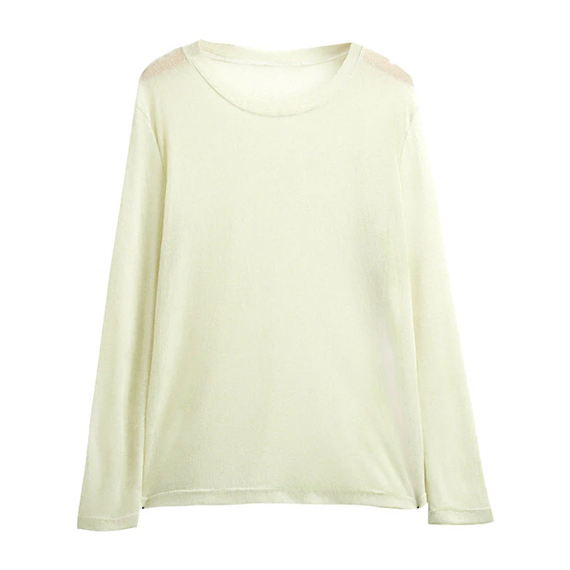 Damen Longsleeve Shirt Aus Leicht Transparentem Material mit Elegantem Fall Heidi-Mode - Image 4