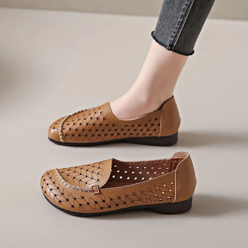 Damen luftige Ballerina-Schuhe mit modischem Flechtdesign Heidi Mode - Image 4