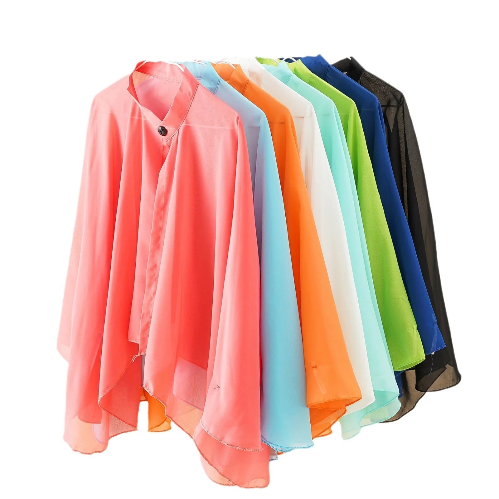 Damen Luftiger Chiffon-Kimono mit Weit Ausgestellten Ärmeln Heidi-Mode - Image 5