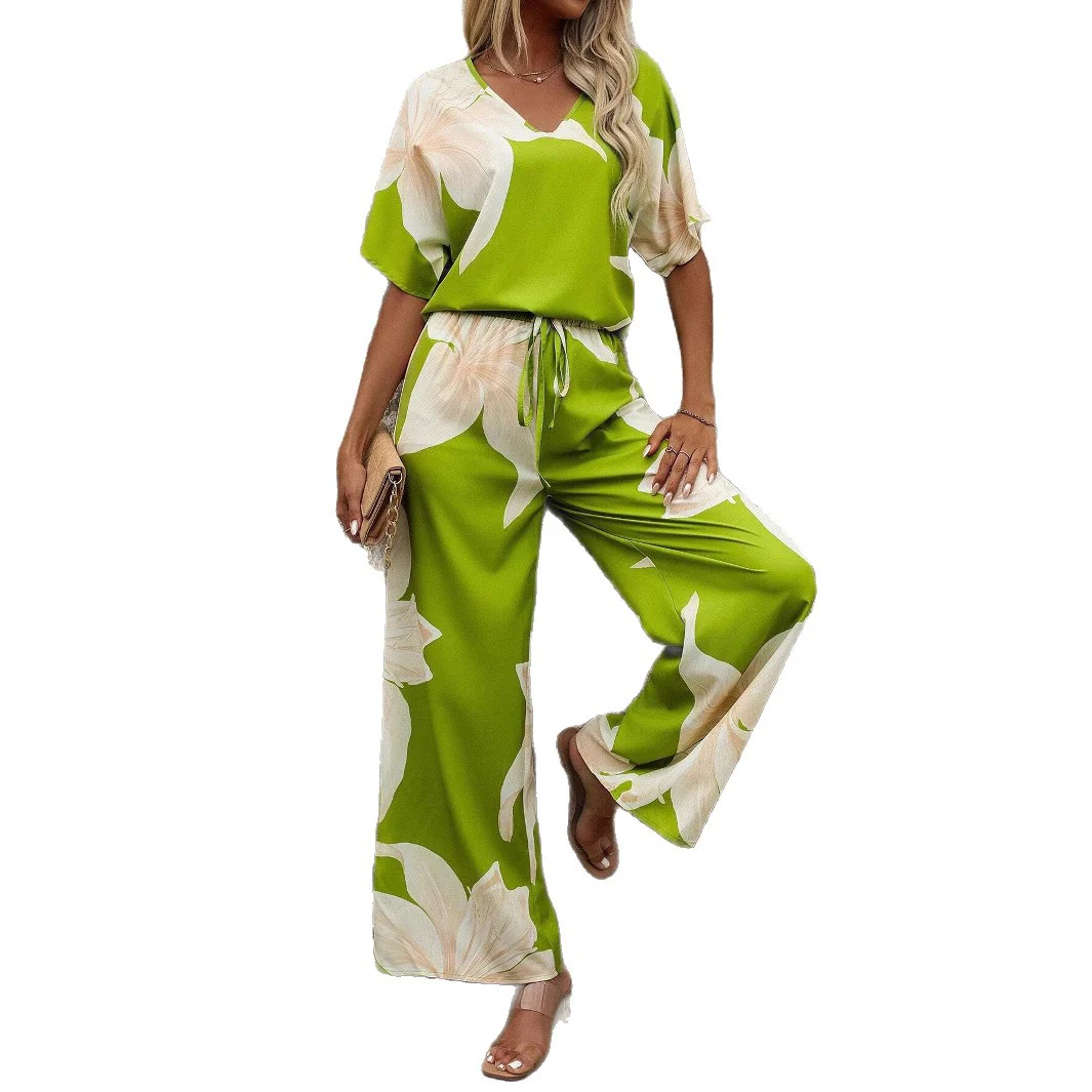 Damen luftiger Hosenanzug mit floralem Print und elastischem Bund Heidi-Mode - Image 5