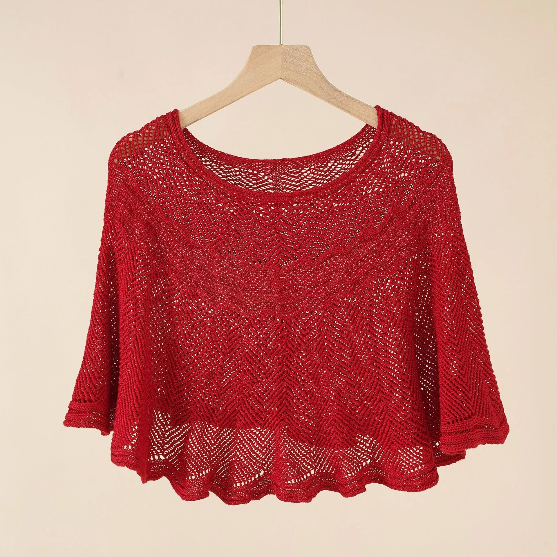 Damen Luftiger Strickponcho Im Modernen Design Heidi-Mode - Image 4