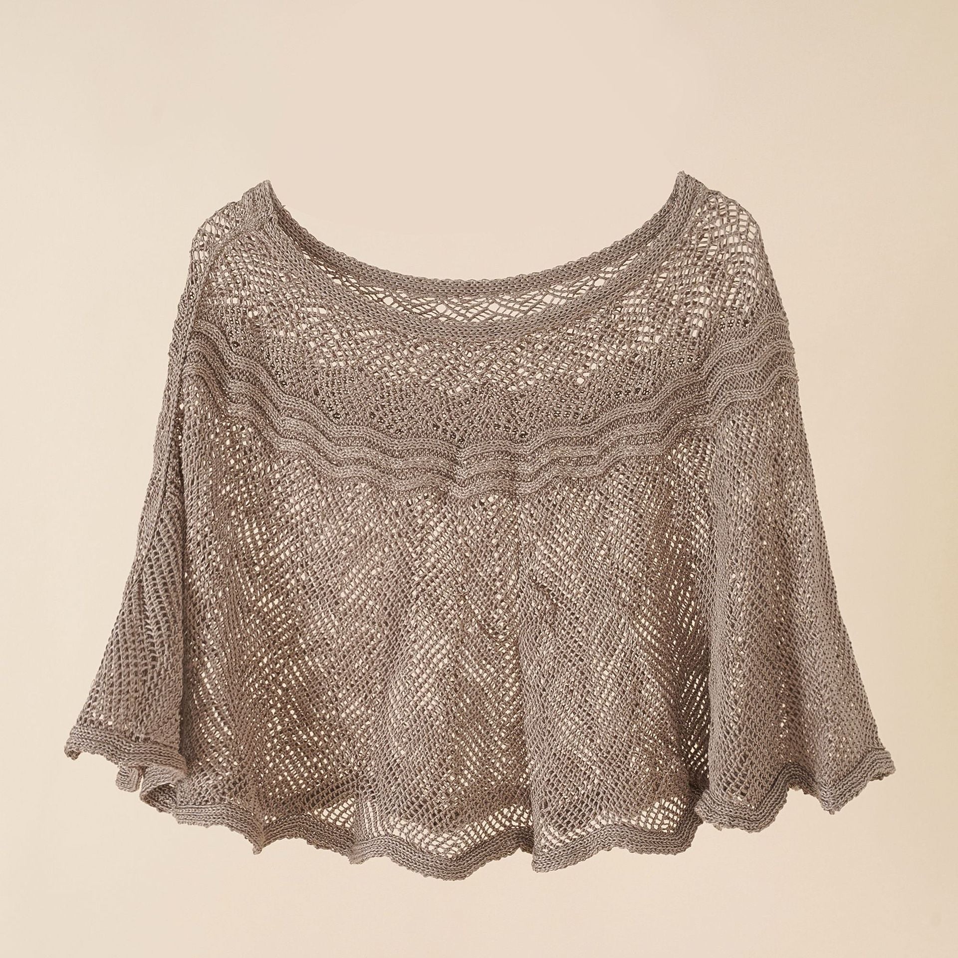 Damen Luftiger Strickponcho Im Modernen Design Heidi-Mode - Image 6