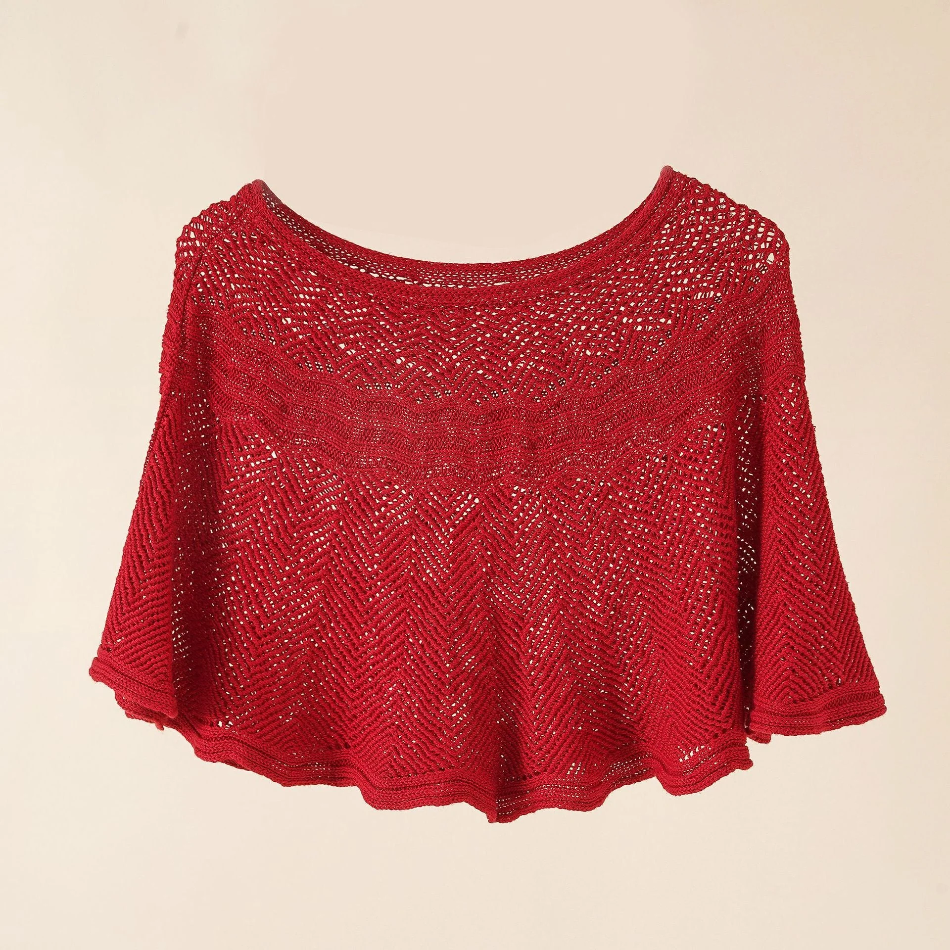 Damen Luftiger Strickponcho Im Modernen Design Heidi-Mode - Image 7