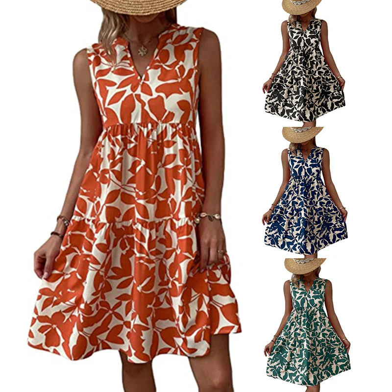 Damen Luftiges Ärmelloses Sommerkleid mit Floralen Mustern und Weitem Schnitt Heidi-Mode - Image 2