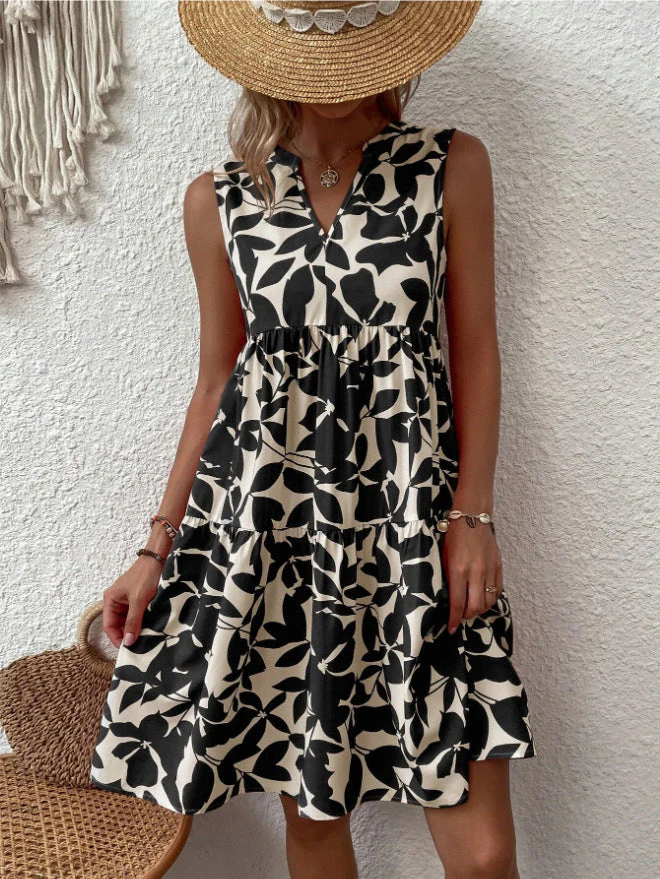 Damen Luftiges Ärmelloses Sommerkleid mit Floralen Mustern und Weitem Schnitt Heidi-Mode - Image 3