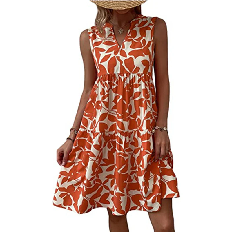 Damen Luftiges Ärmelloses Sommerkleid mit Floralen Mustern und Weitem Schnitt Heidi-Mode - Image 5