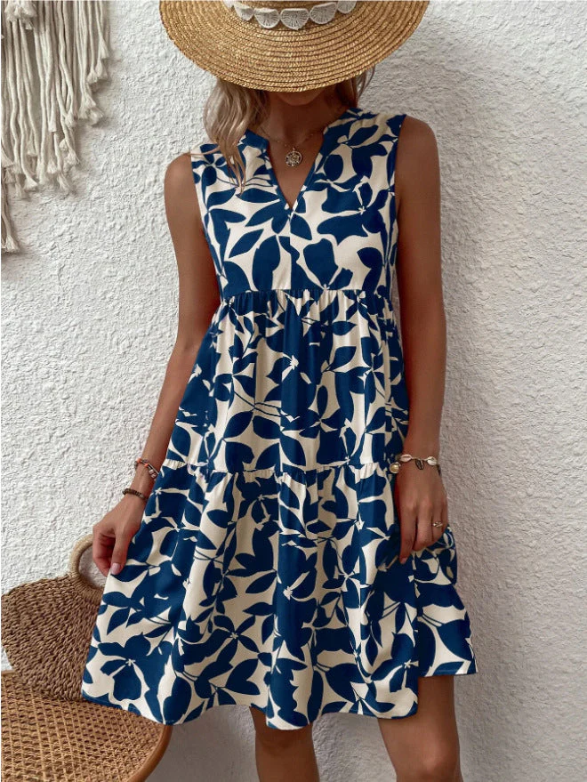 Damen Luftiges Ärmelloses Sommerkleid mit Floralen Mustern und Weitem Schnitt Heidi-Mode - Image 7