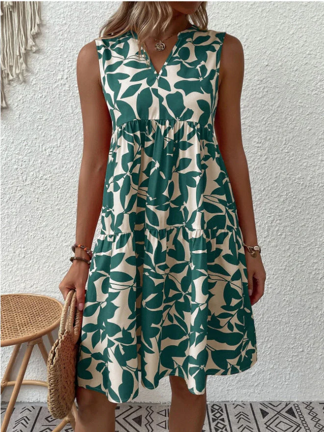Damen Luftiges Ärmelloses Sommerkleid mit Floralen Mustern und Weitem Schnitt Heidi-Mode - Image 8