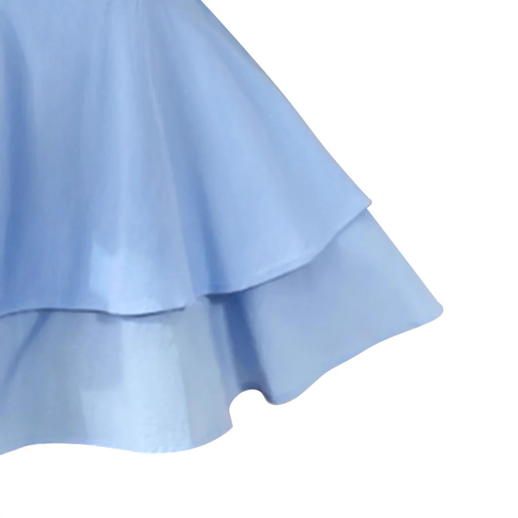 Damen Luftiges Minikleid mit Schulterfreiem Design und Raffiniertem Volant Heidi-Mode - Image 3