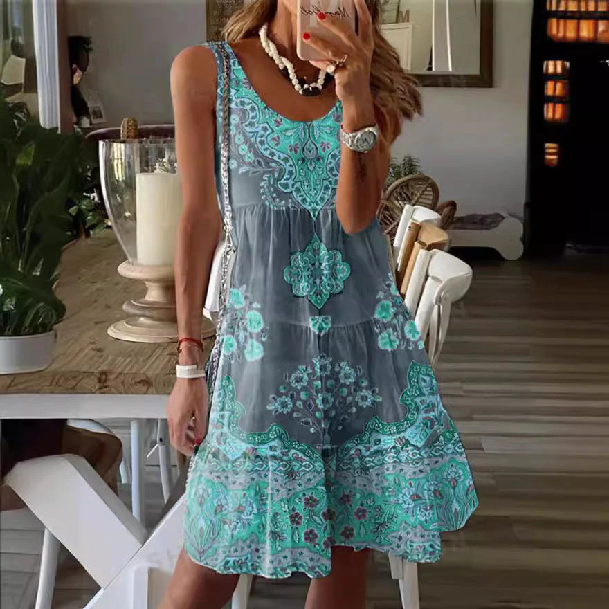 Damen Luftiges Sommerkleid mit Charmantem Print und Fließendem Schnitt Heidi-Mode - Image 2