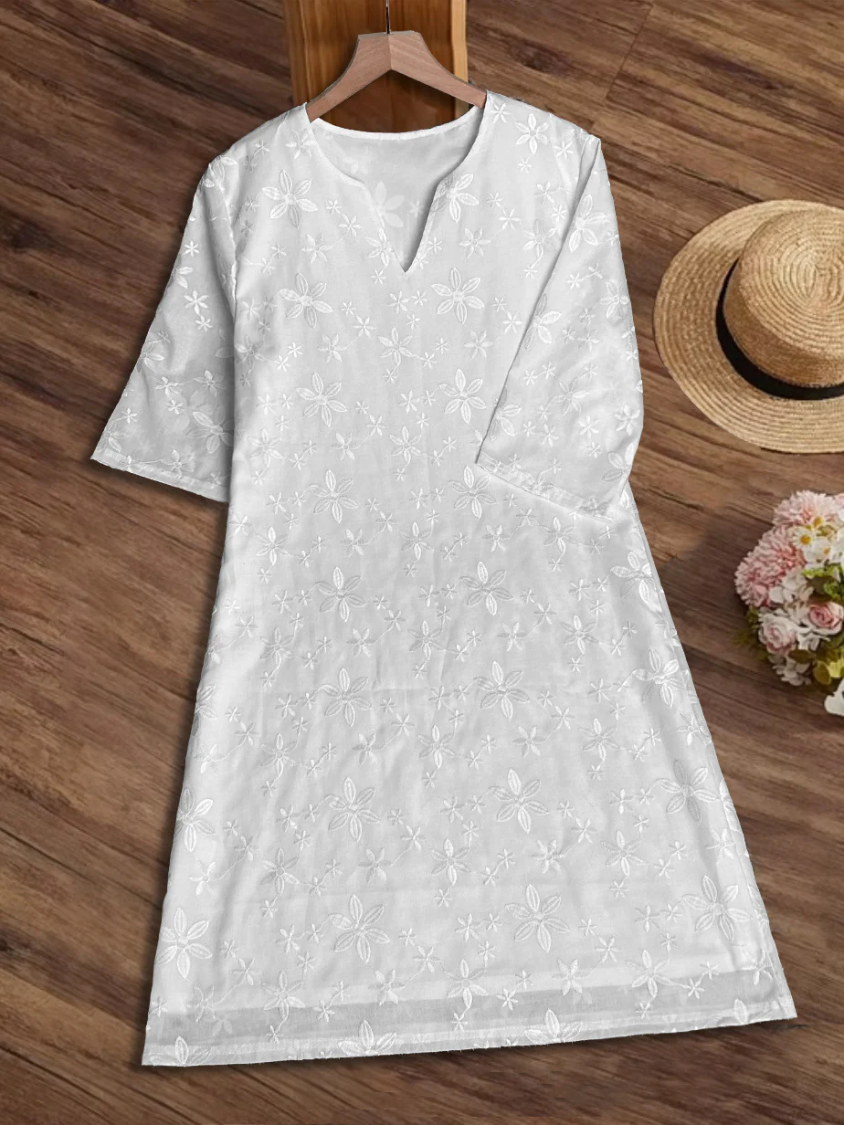Damen luftiges Sommerkleid mit raffinierten Spitzenakzenten Heidi-Mode - Image 3