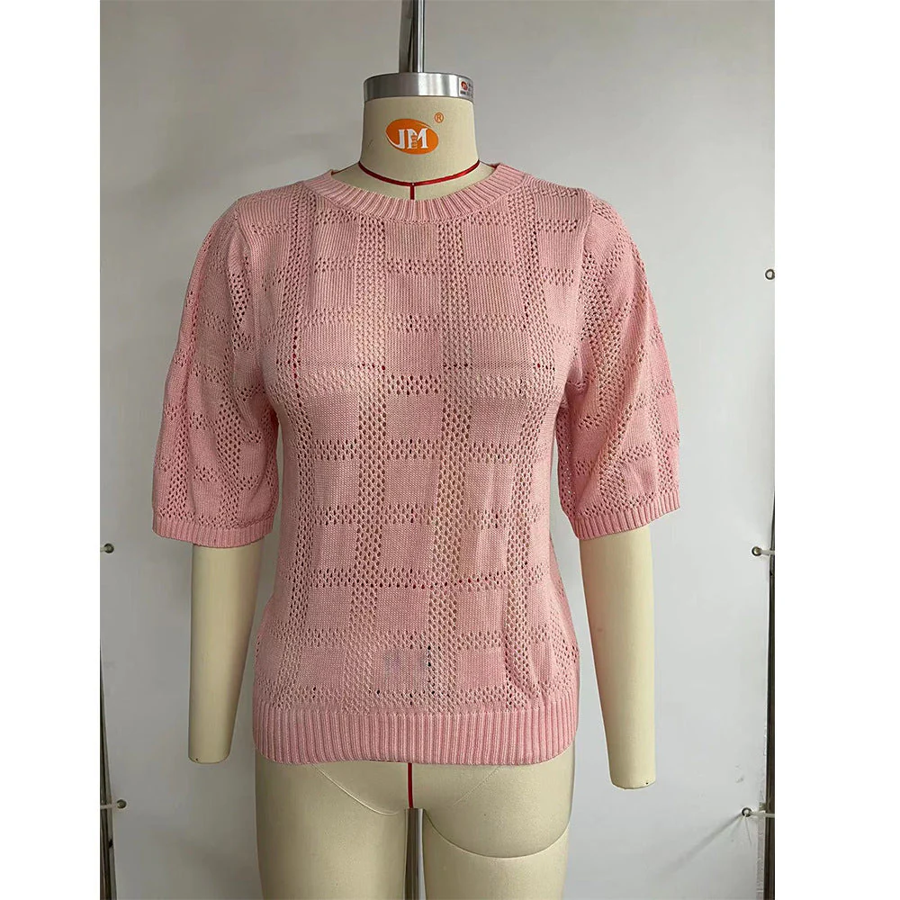 Damen Luftiges Strickoberteil mit Weitem Schnitt und Modernen Lochmuster Heidi-Mode - Image 6