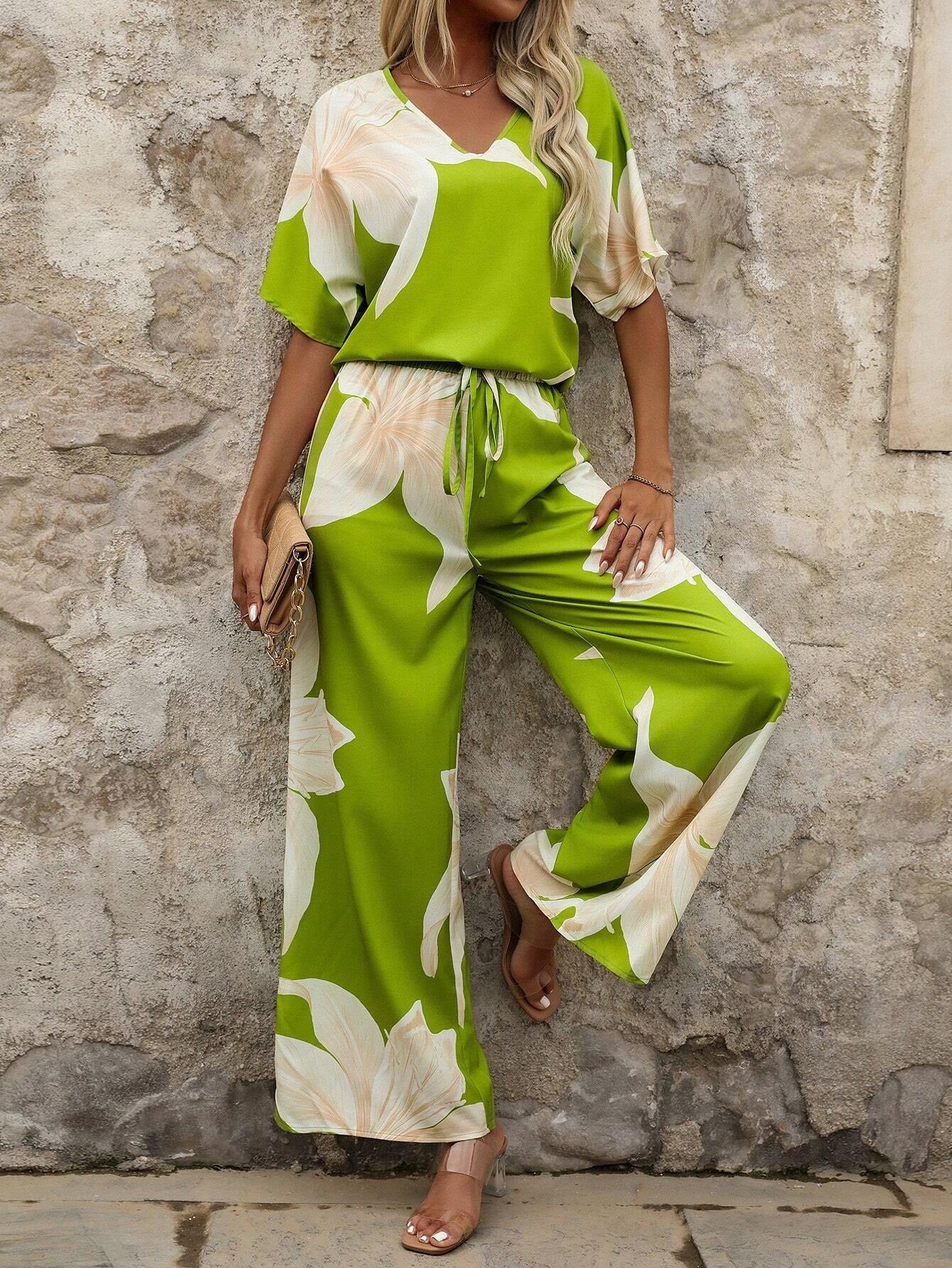 Damen Luftiges Zweiteiliges Set mit floralem Design und weitem Schnitt Heidi-Mode - Image 6