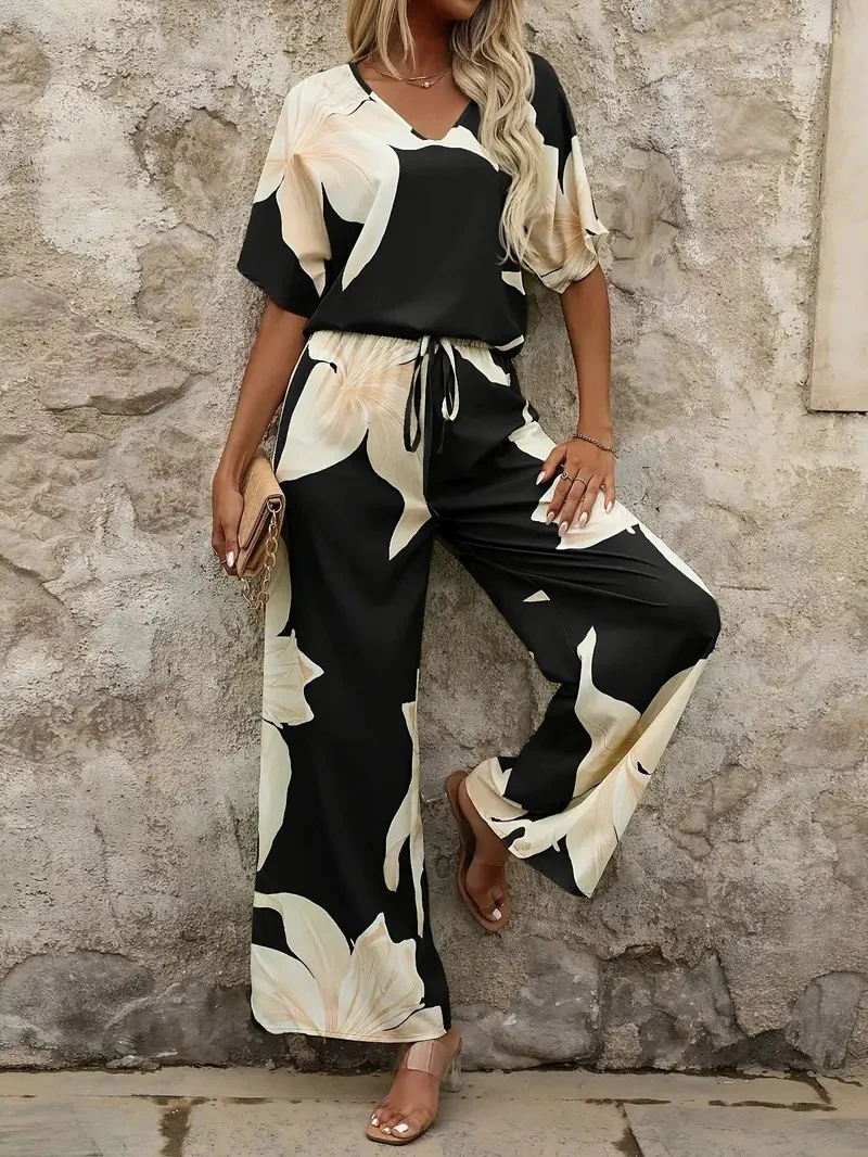 Damen Luftiges Zweiteiliges Set mit floralem Design und weitem Schnitt Heidi-Mode - Image 8