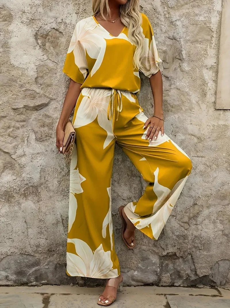 Damen Luftiges Zweiteiliges Set mit floralem Design und weitem Schnitt Heidi-Mode - Image 9