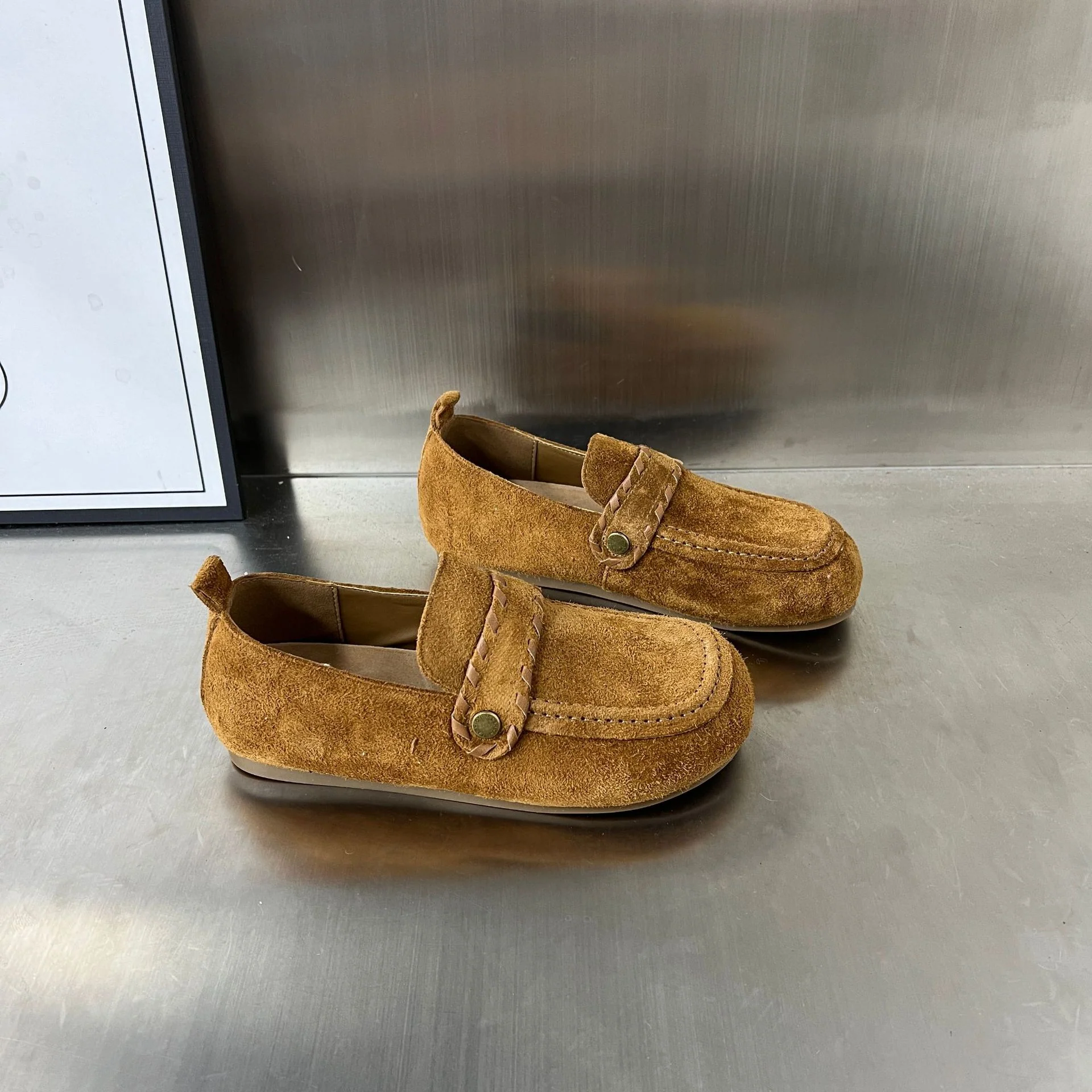 Damen Luxuriöse Wildleder Mokassins mit modischer Schnallenverzierung Heidi Mode - Image 5