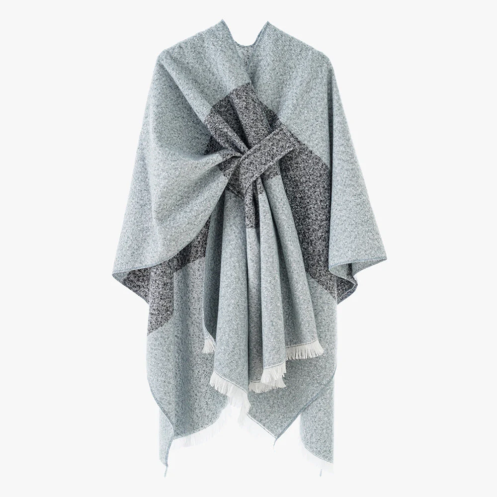 Damen Luxuriöser Oversize Poncho Aus Hochwertigem Mischgewebe Heidi-Mode - Image 6