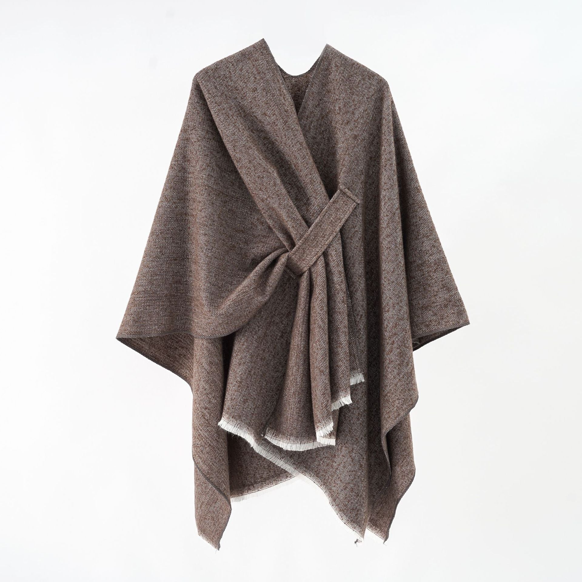 Damen Luxuriöser Oversize Poncho Aus Hochwertigem Mischgewebe Heidi-Mode - Image 9