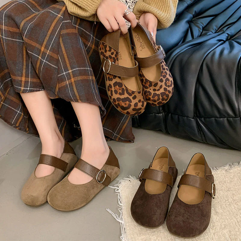 Damen Mary-Jane Schuhe mit modischem Leoprint und komfortablem Riemen Heidi Mode - Image 3