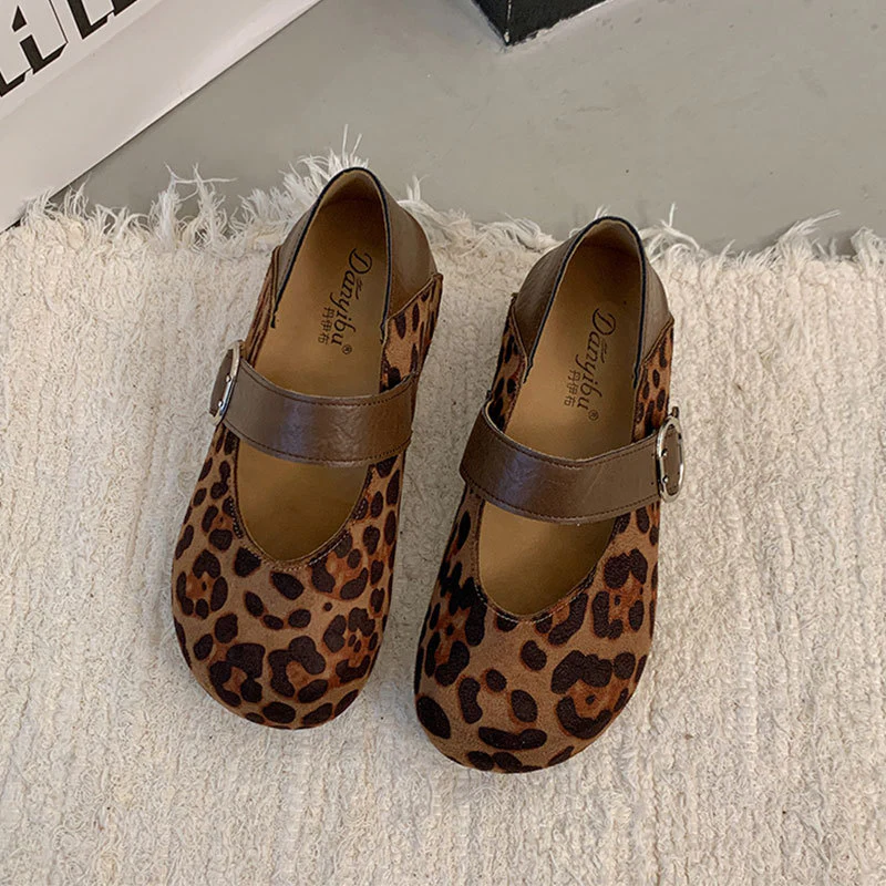 Damen Mary-Jane Schuhe mit modischem Leoprint und komfortablem Riemen Heidi Mode - Image 6