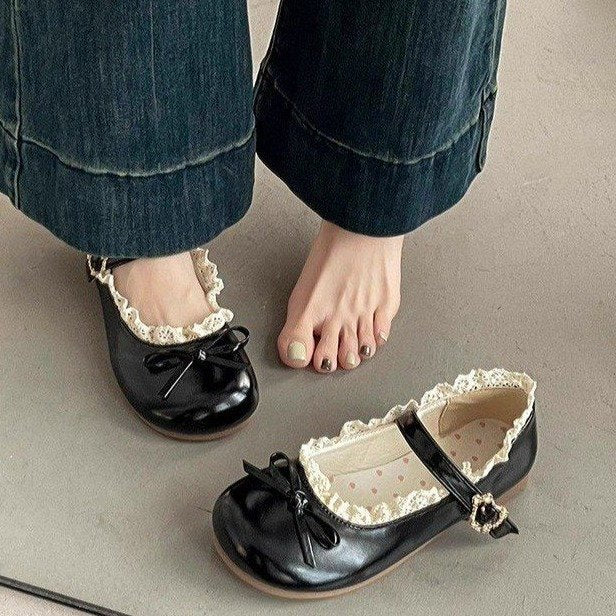 Damen Mary Jane Schuhe mit Rüschendetail und komfortablem Innenfutter Heidi Mode - Image 5