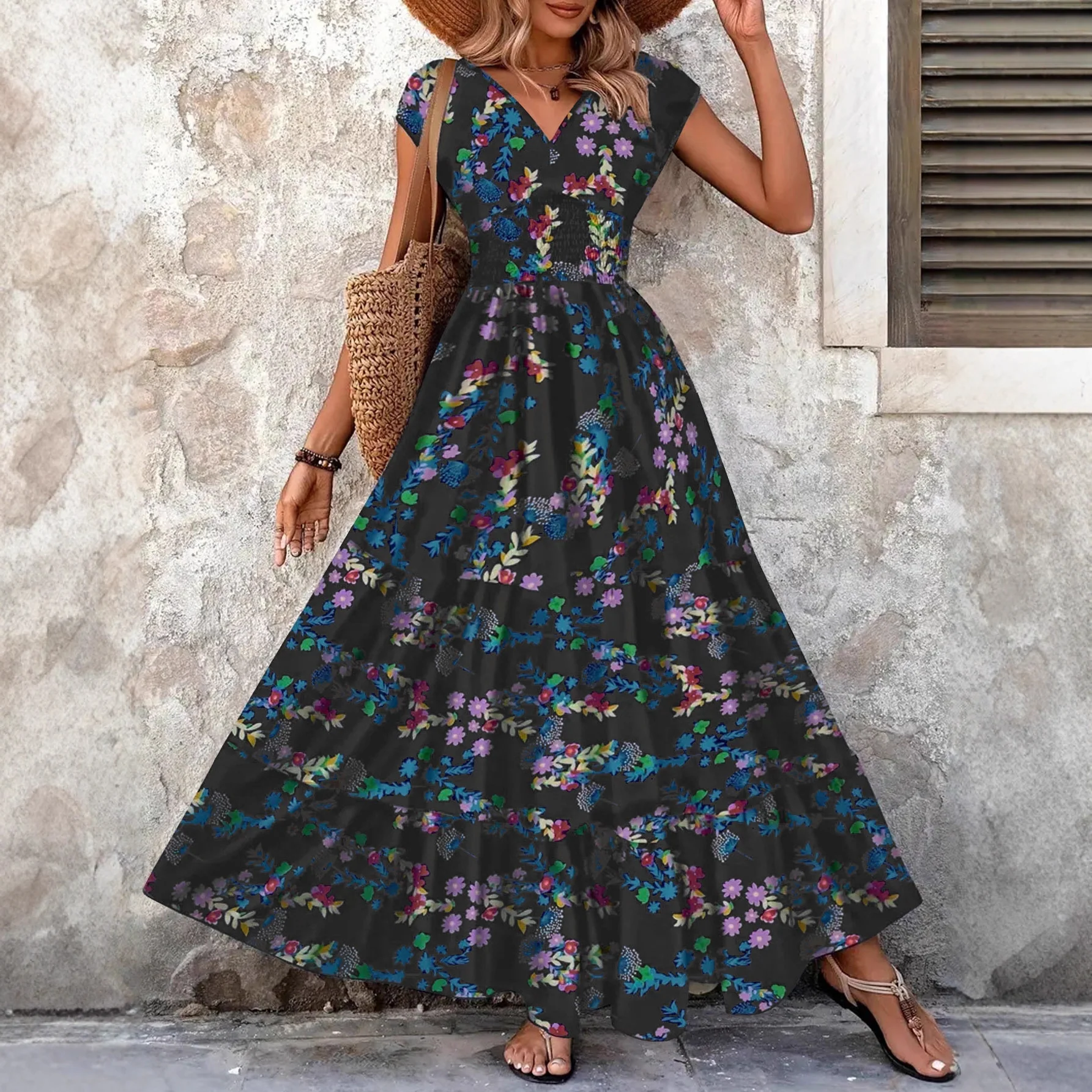 Damen Maxi-Kleid mit floralem Paisley-Muster und schmeichelndem Schnitt Heidi-Mode - Image 4