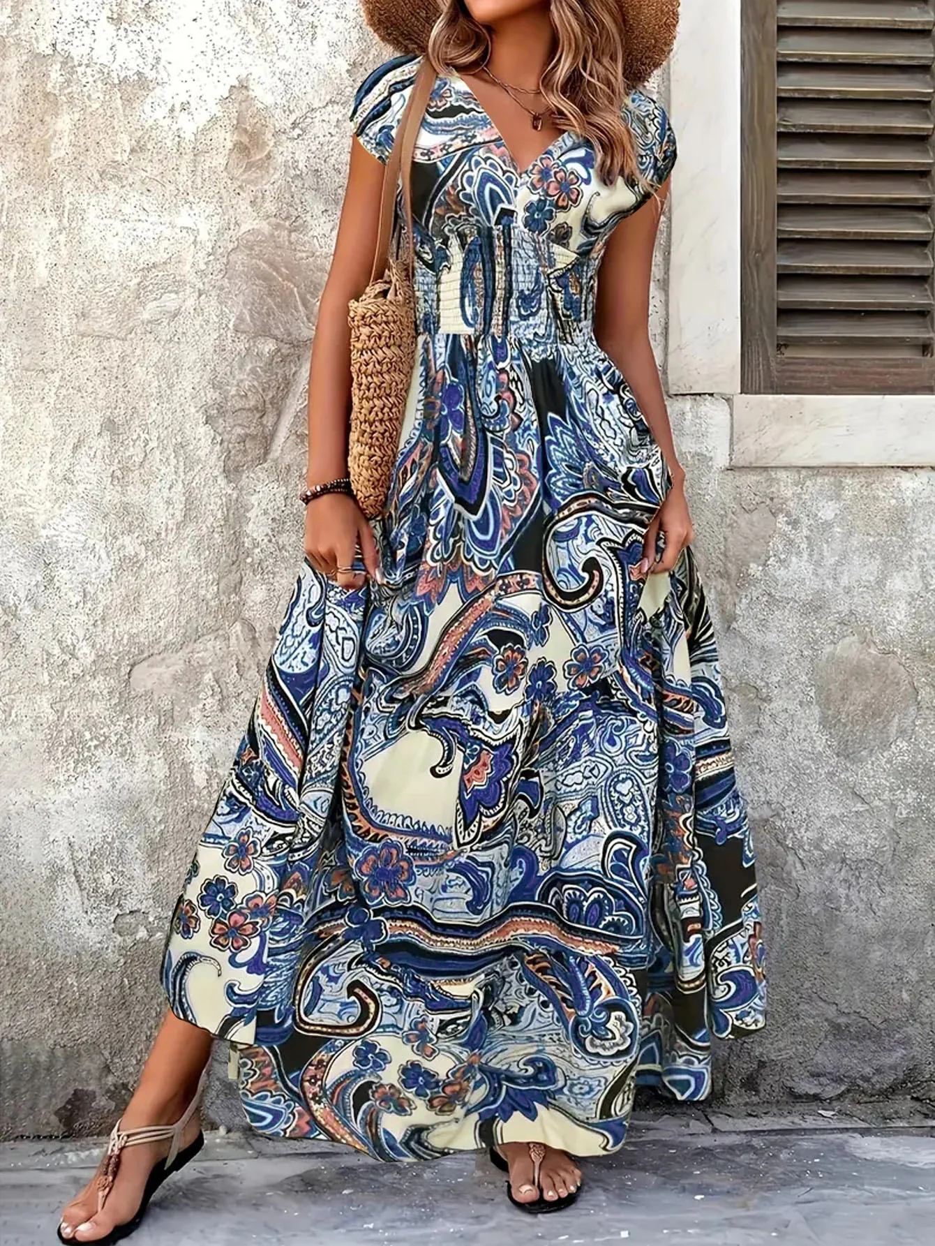 Damen Maxi-Kleid mit floralem Paisley-Muster und schmeichelndem Schnitt Heidi-Mode - Image 6