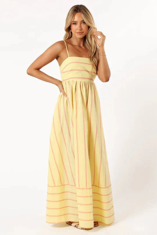 Damen Maxikleid Aus Gestreiftem Baumwollstoff Heidi-Mode - Image 2
