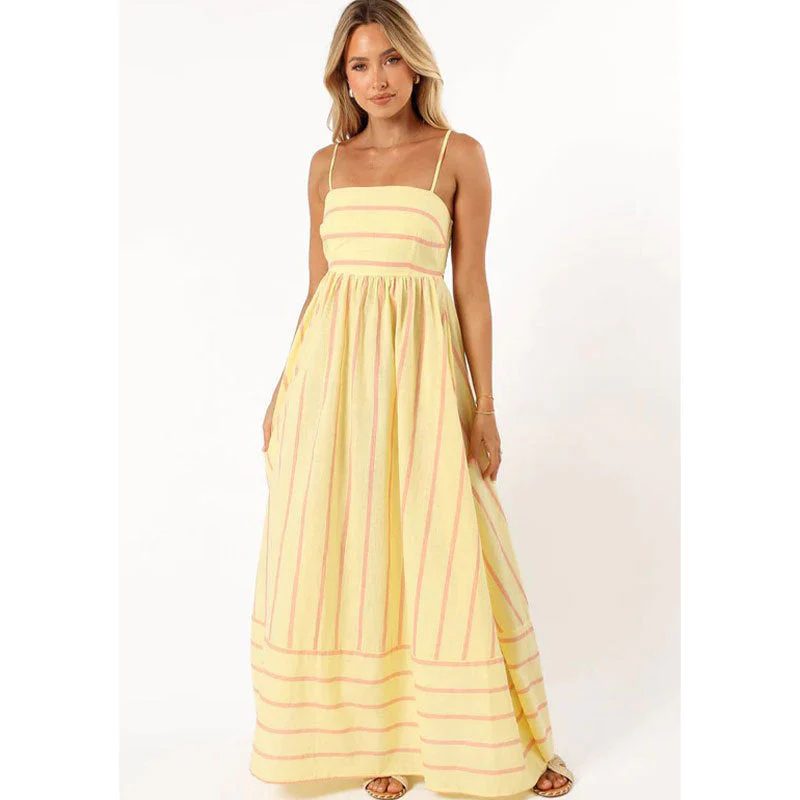Damen Maxikleid Aus Gestreiftem Baumwollstoff Heidi-Mode - Image 3