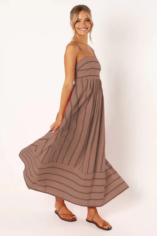 Damen Maxikleid Aus Gestreiftem Baumwollstoff Heidi-Mode - Image 4