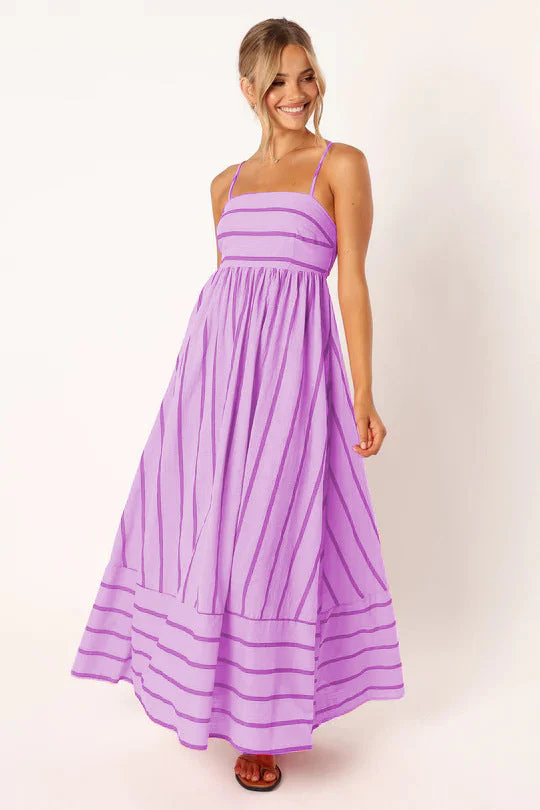 Damen Maxikleid Aus Gestreiftem Baumwollstoff Heidi-Mode - Image 5