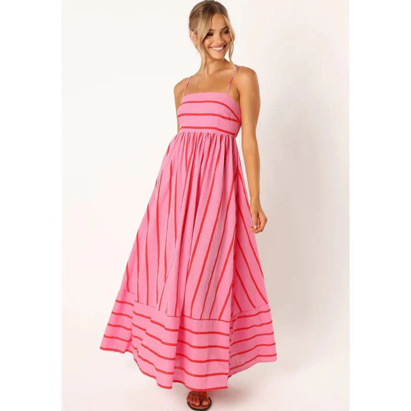 Damen Maxikleid Aus Gestreiftem Baumwollstoff Heidi-Mode - Image 7